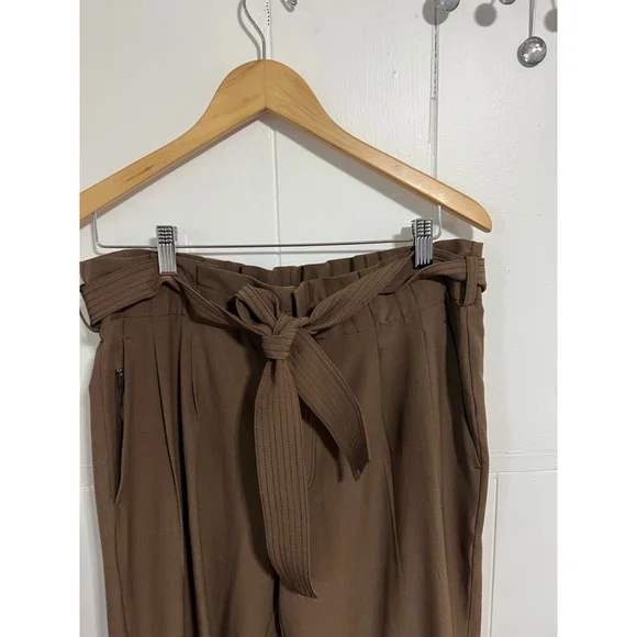 Women's Athleta Skyline Plaid Ankle Cropped Pants Size 12 Brown - Picture 3 of 12